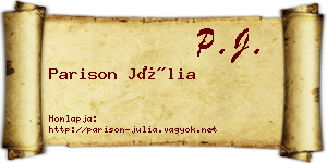 Parison Júlia névjegykártya